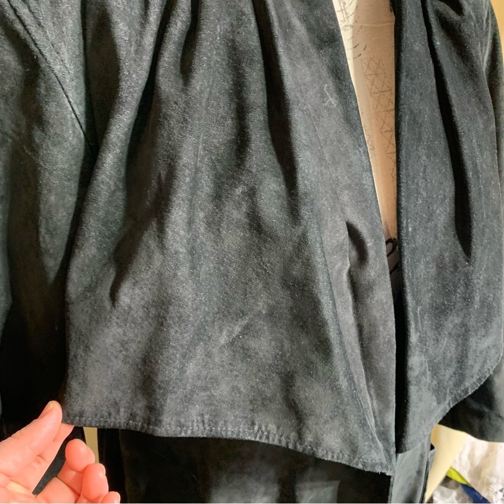 Danier Vintage XS Chic Black Open Front Suede Leather Jacket - Picture 3 of 5